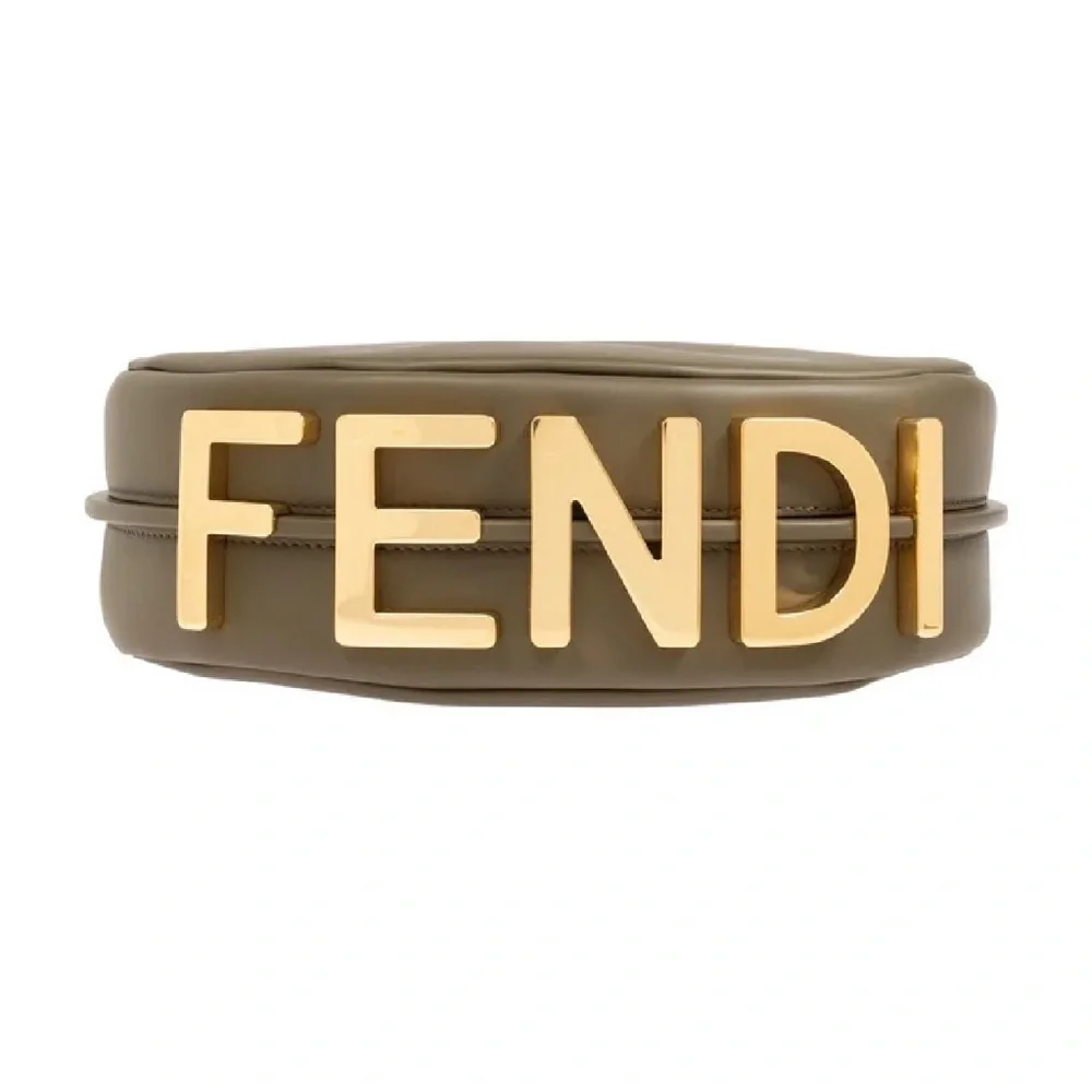 FENDI Fendigraphy logo embellished leather hobo shoulder bag